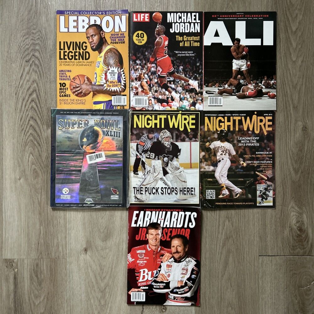 Life Sports Magazine Lot of 7 LeBron Michael Jordan Earnhardt Steelers Penguins